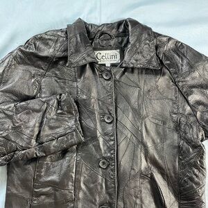 Vintage women’s leather stitch jacket size xl
